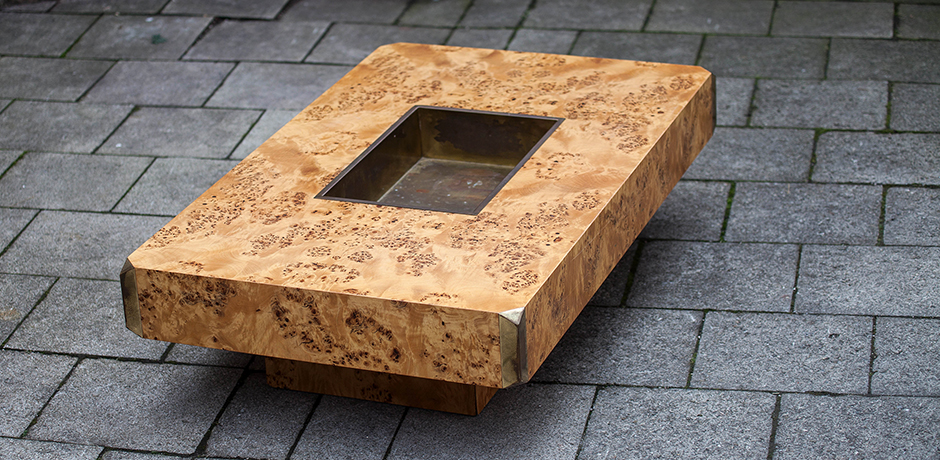  Kaffee_Tisch_Willy_Rizzo_Alveo_Burl_Wood_1973