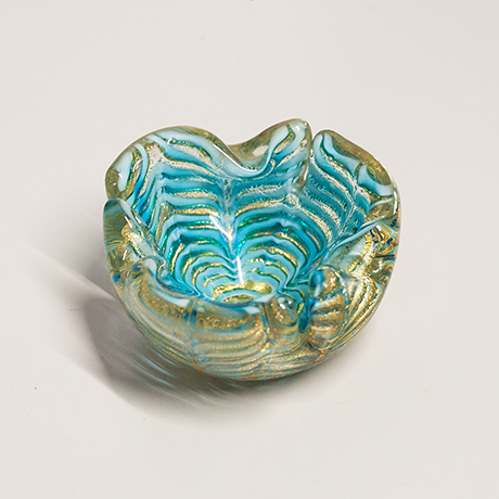 Carlo-Scarpa-Murano-schuessel-aschenbecher-gruen-gelb