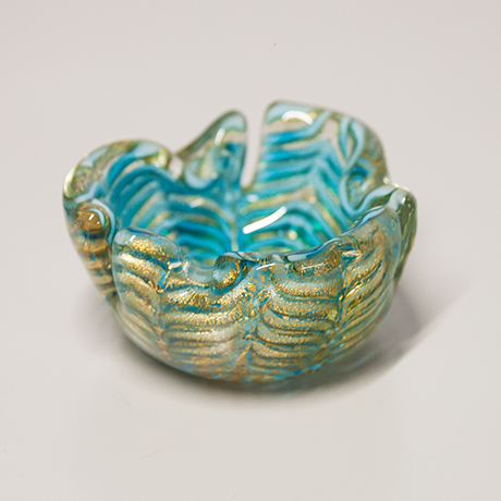 Carlo-Scarpa-Murano-schuessel-aschenbecher-gruen-gelb