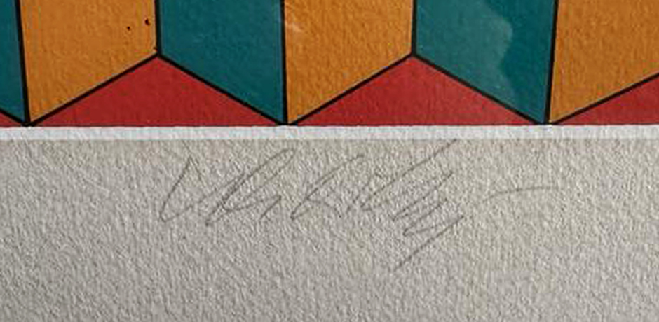 Victor-Vasarely-Serigraph-Cell-Cat-1981-signed