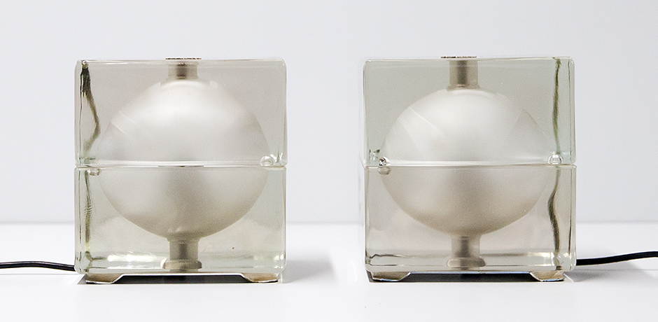 Alessandro-Mendini-Cubosfera-Vetraria-tischlampe-glas