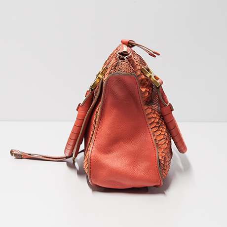 Chloé-python-Marcie-handle-bag-salmon-pink