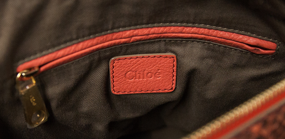 Chloé-python-Marcie-handle-bag-salmon-vintage