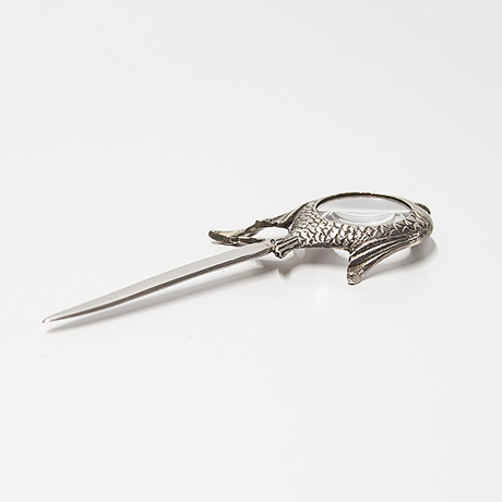 Christofle-Briefoeffner-fisch-Lupe-silber