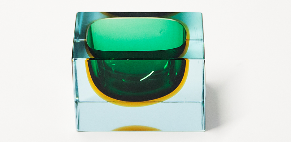 Flavio-Poli-Murano-floor-ashtray-green-glass-brass - 12 Flavio-Poli-Murano-floor-ashtray-green-glass-brass