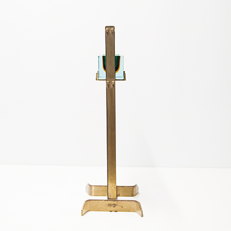Flavio-Poli-Murano-standing-ashtray-green-glass-brass - 4 Flavio-Poli-Murano-standing-ashtray-green-glass-brass
