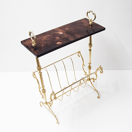 Aldo-Tura-magazine-rack-table-goatskin