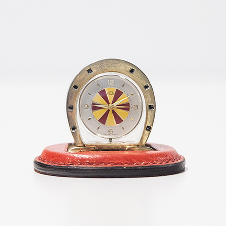 Gucci-Table-Clock-leather-red - 3 Gucci-Table-Clock-leather-red