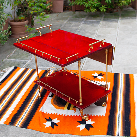 Schlichtes DesignAldo-Tura-bar-cart-red-bottle-holder