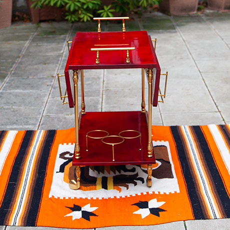 Aldo-Tura-bar-cart-red-bottle-holder-italy