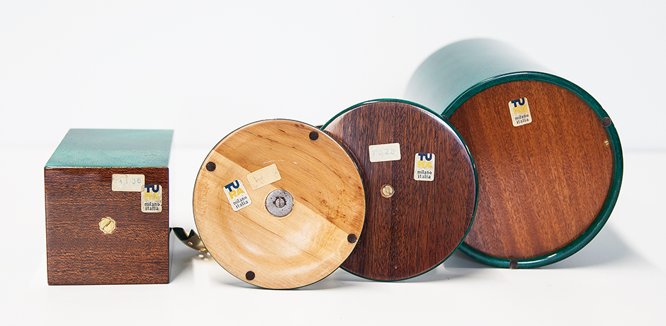 Aldo-Tura-green-Goatskin-Bar-Set-marked-vintage