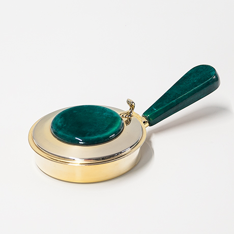 Aldo-Tura-green-Goatskin-hand-ashtray