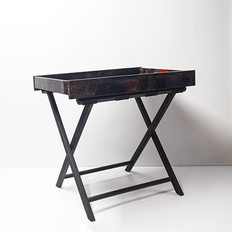 Aldo-Tura-tray-table-brown-red-striped-vintage