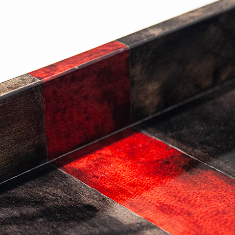 Aldo-Tura-tray-table-brown-red-striped-italy