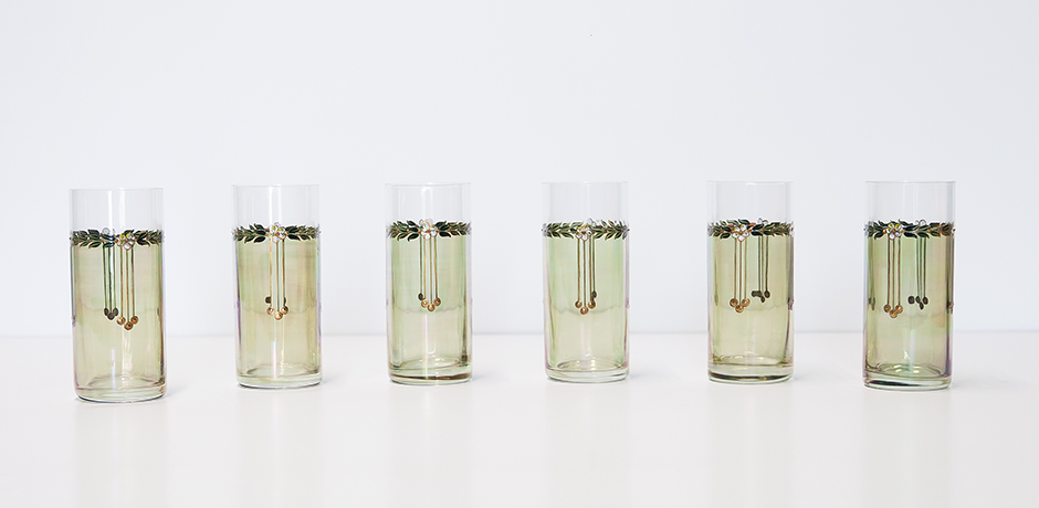 Schlichtes DesignArt-nouveau-drinking-glasses-leaves