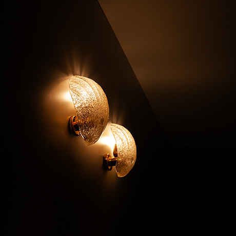 Barovier-Foglio-Doro-wall-sconces-clam-seashell