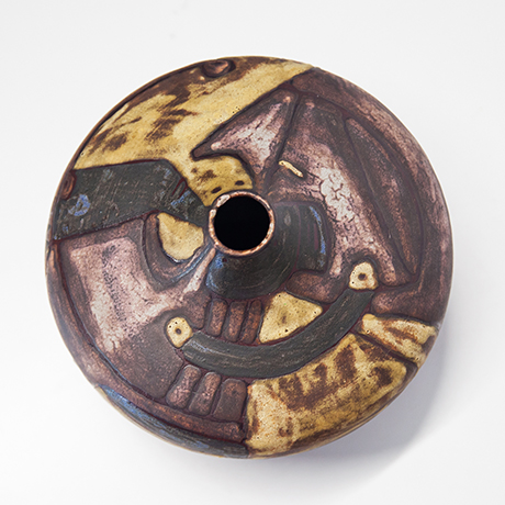 Beate-Kuhn-ceramic-vase-brown-round-german