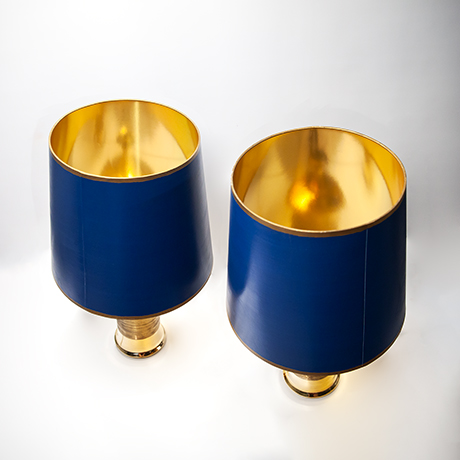 Aldo-Londi-Bitossi-table-lamp-golden-blue-shades