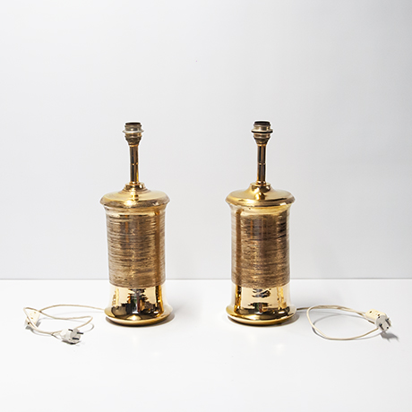 Aldo-Londi-Bitossi-table-lamp-golden-blue-shades