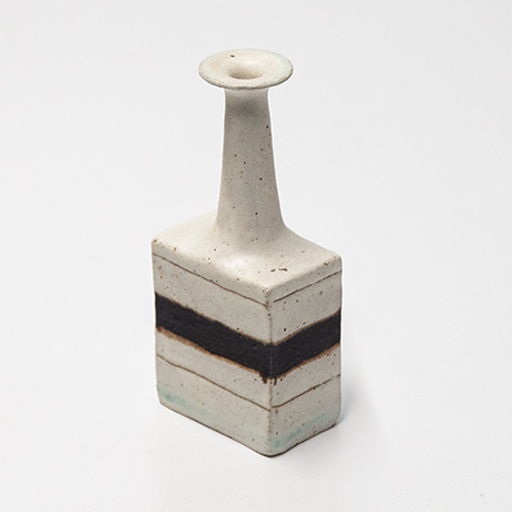 Bruno-Gambone-cream-Ceramic-Vase-striped-stoneware