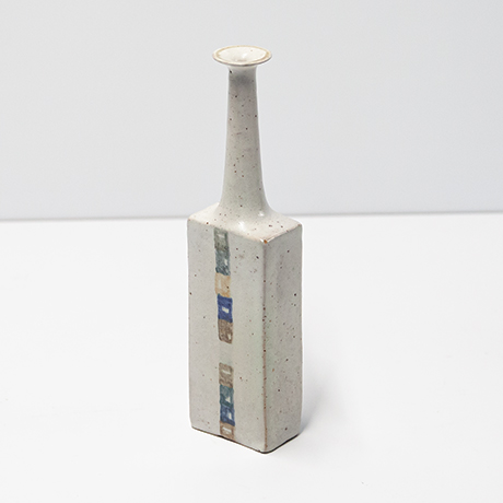 Bruno-Gambone-Stoneware-Vase-cream-color-stripe