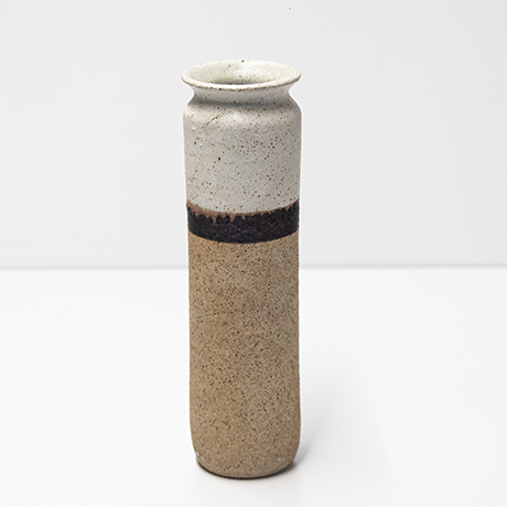 Bruno-Gambone-creme-braun-keramik-vase-rund