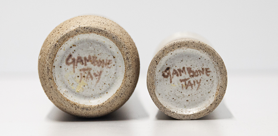 Bruno-Gambone-brown-Ceramic-Vase-round-signed