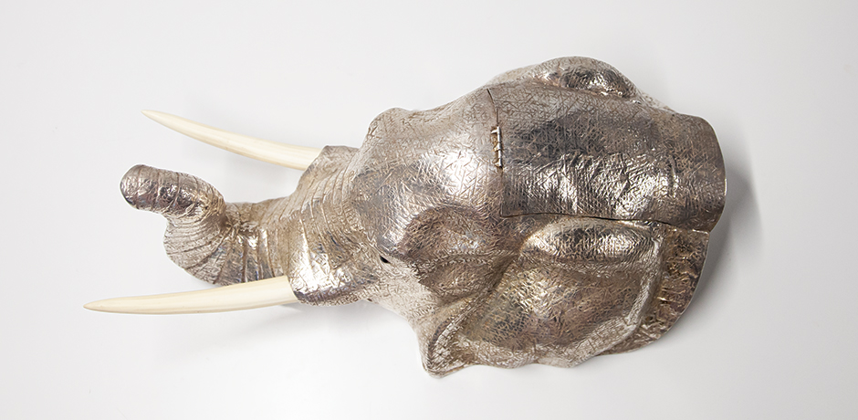 Franco-Lapini-elephant-wine-cooler-silver