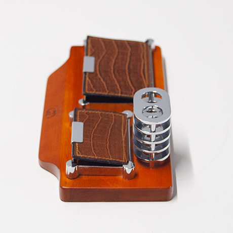 Gucci-Schreibtischset-Stifthalter-Notizblock-leder-vintage