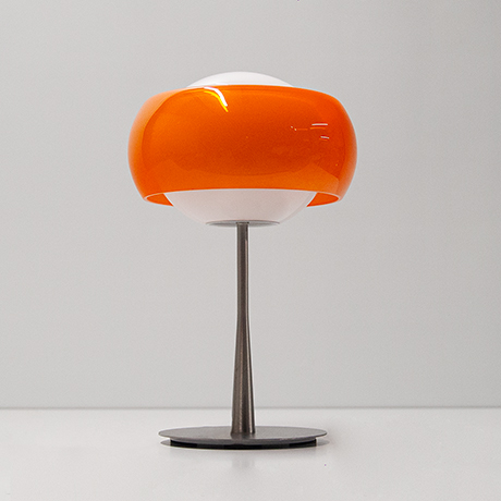 Mazzega-table-lamp-orange-glass-Murano