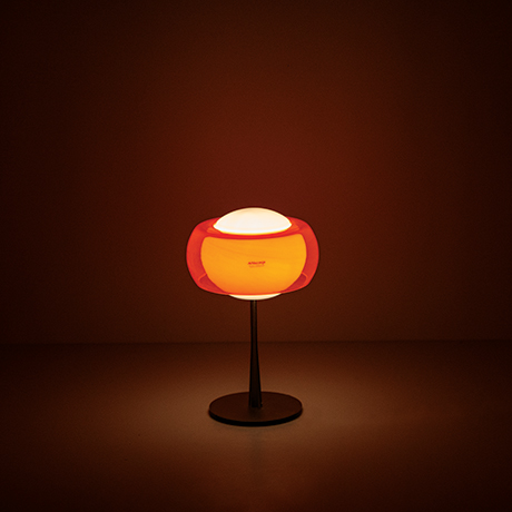 Mazzega-table-lamp-orange-glass-Murano