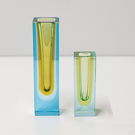 Flavio-Poli-Murano-Sommerso-vase-blau-gelb