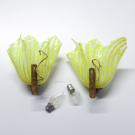 Paolo-Venini-Fazzoletto-wandleuchte-gruen-gelb-glas