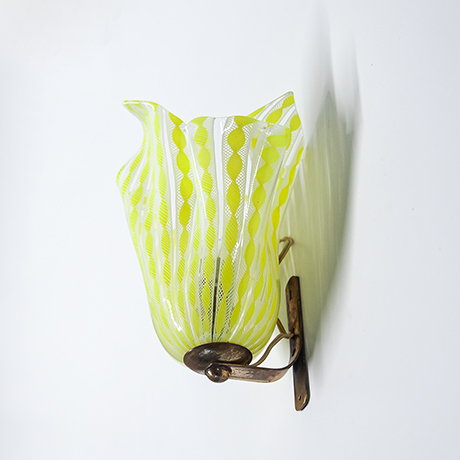 Paolo-Venini-Fazzoletto-sconces-light-green-yellow