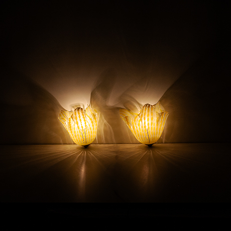Paolo-Venini-Fazzoletto-sconces-light-green-yellow