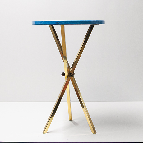 Piero-Fornasetti-Brass-Tripod-beistelltisch-couchtisch-blau-Heißluftballons