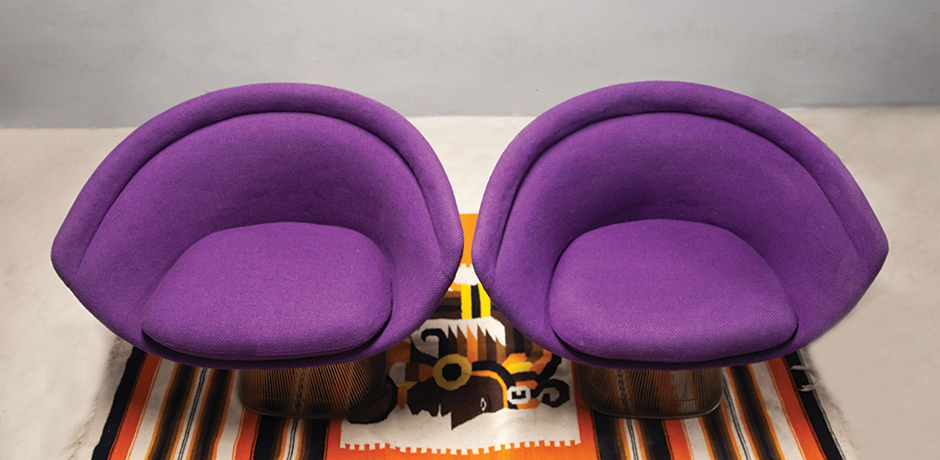 Warren-Platner-Knoll-International-Loungesessel-lila-stoff