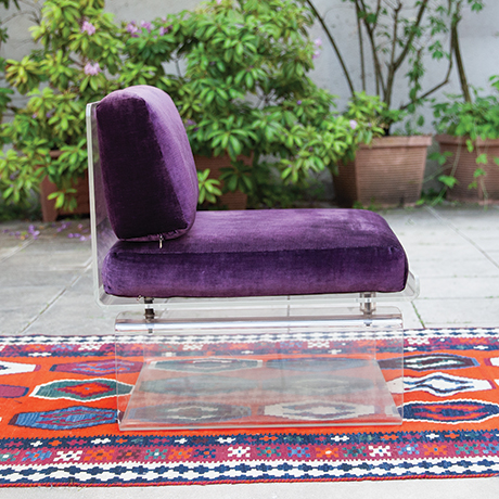 Charles-Charpentier-chair-velvet-purple-acrylic-glass