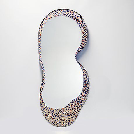 Schlichtes Designwall-mirror-mosaic-oval-glass