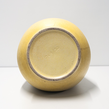 Ceramic-Vase-yellow-metal-base-german