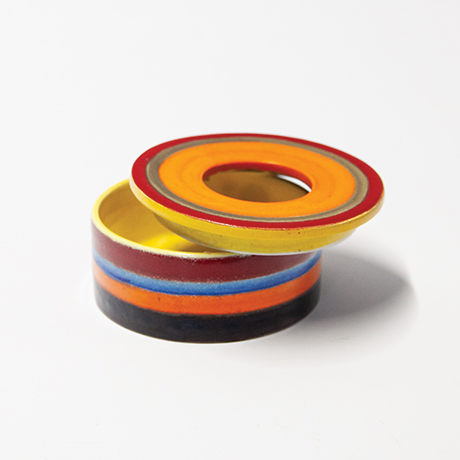 Gambone-ceramic-ashtray-orange-striped