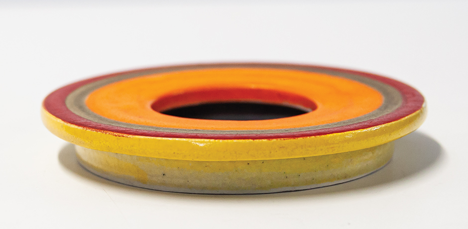 Gambone-ashtray-orange-striped-ceramic