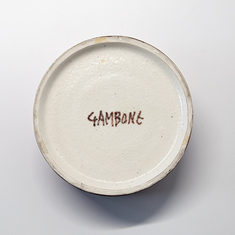 Gambone-ashtray-orange-striped-signed