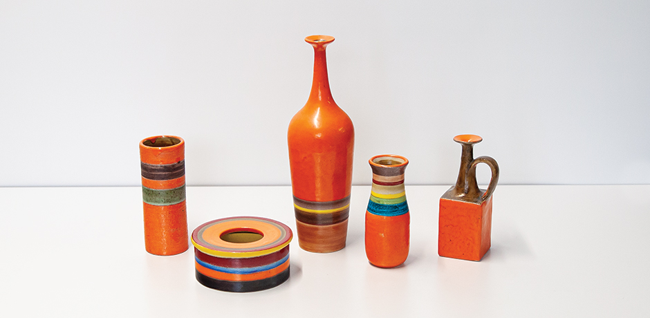 Gambone-ashtray-orange-striped-ceramic