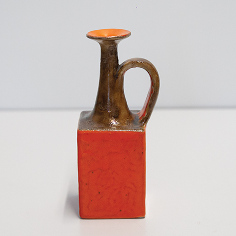 Gambone-ceramic-pitcher-orange-brown