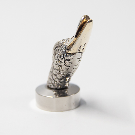 Gucci-ente-Briefbeschwerer-kartenhalter-silber