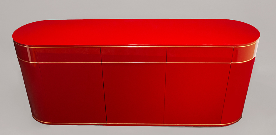 Willy-Rizzo-Mario-Sabot-sideboard-red